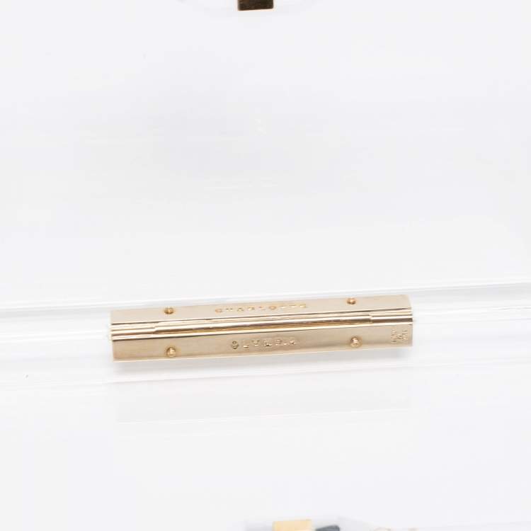 Pre Owned Charlotte Olympia White Clear Perspex Pandora Box Clutch