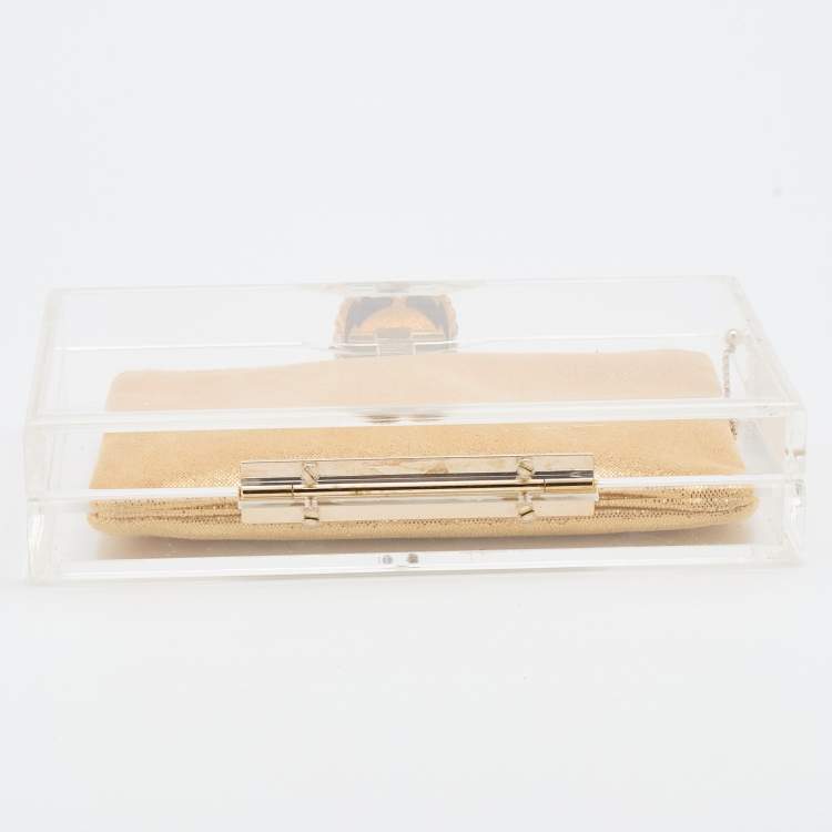 Pre Owned Charlotte Olympia Clear Perspex Pandora Classic Box Clutch
