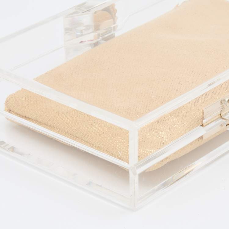 Pre Owned Charlotte Olympia Clear Perspex Pandora Classic Box Clutch