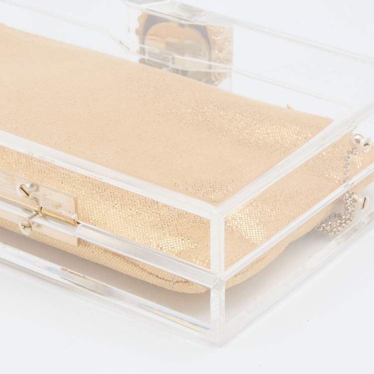 Pre Owned Charlotte Olympia Clear Perspex Pandora Classic Box Clutch