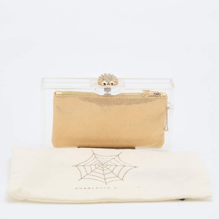 Pre Owned Charlotte Olympia Clear Perspex Pandora Classic Box Clutch