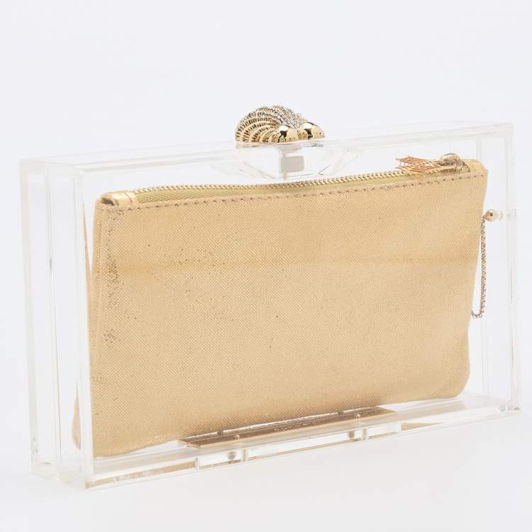 Pre Owned Charlotte Olympia Clear Perspex Pandora Classic Box Clutch