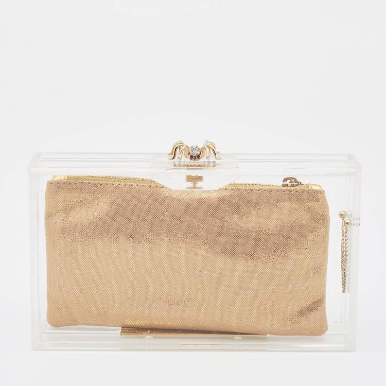 Pre Owned Charlotte Olympia Clear Perspex Pandora Classic Box Clutch
