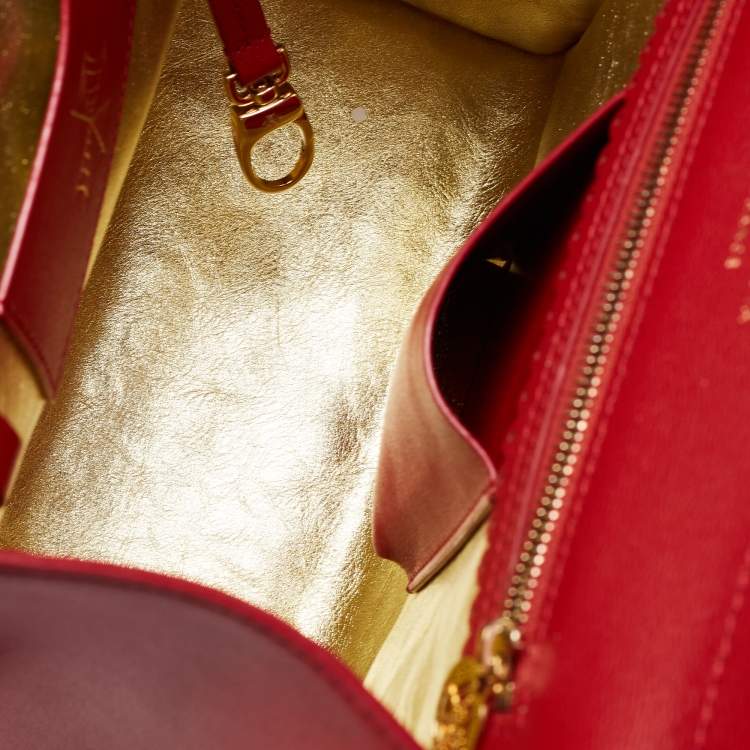 Pre Owned Charlotte Olympia Red Leather Bogart Top Handle Bag