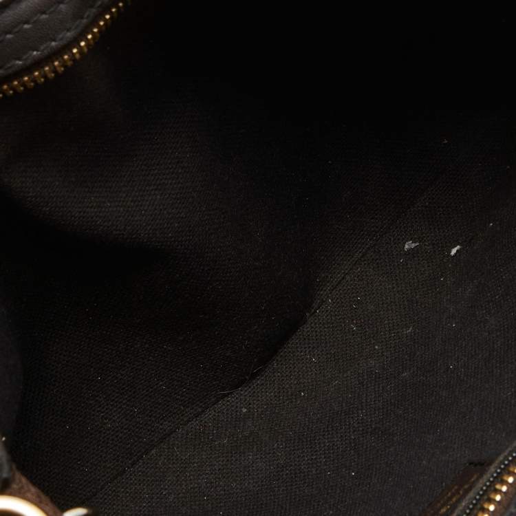 Pre Owned Charlotte Olympia Black Suede and Patent Leather Telephone Top Handle Bag