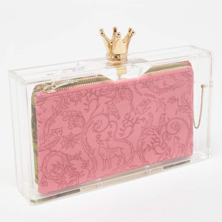 Pre Owned Charlotte Olympia Clear Perspex Pandora Royal Box Clutch
