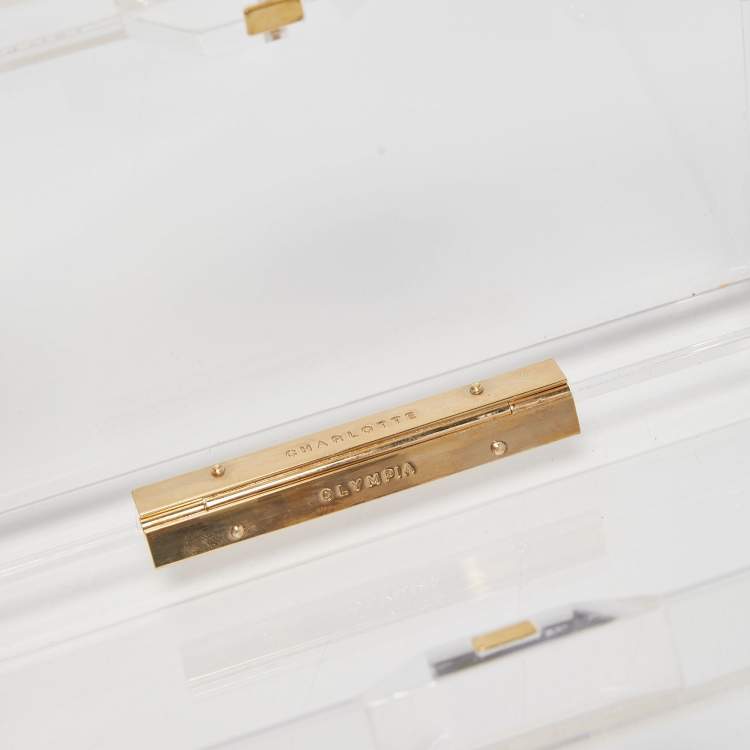 Pre Owned Charlotte Olympia Clear Perspex Pandora Royal Box Clutch