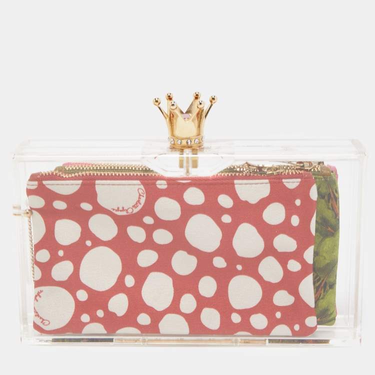 Pre Owned Charlotte Olympia Clear Perspex Pandora Royal Box Clutch