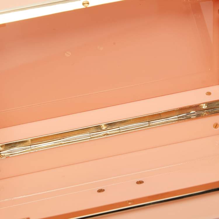 Pre Owned Charlotte Olympia Light Orange Perspex Cancer Zodiac Pandora Box Clutch 