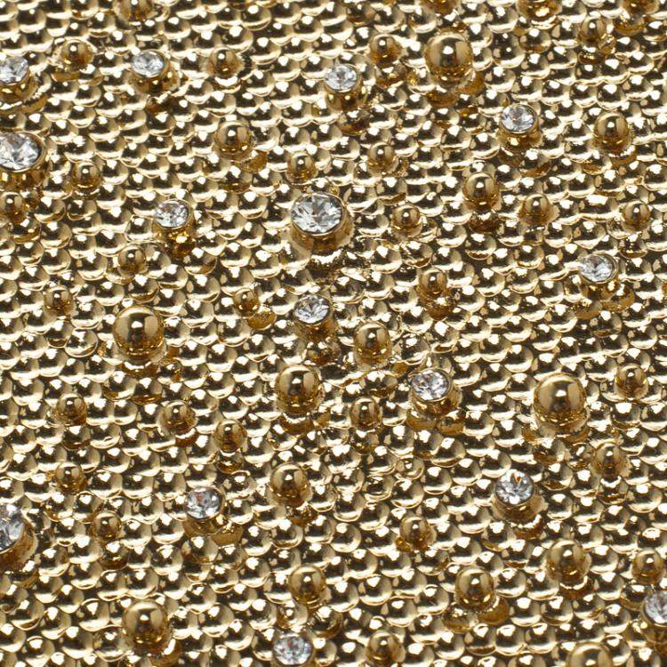 Pre Owned Charlotte Olympia Gold Metal Nacho Clutch
