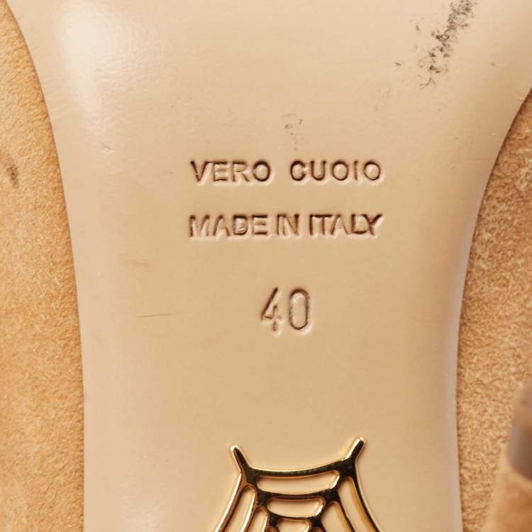 مملوكة مسبقًا Charlotte Olympia Brown Suede Fringe Pumps Size 40