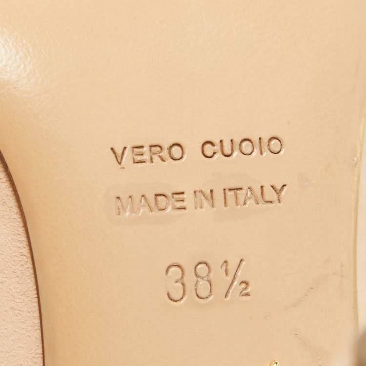 Pre Owned Charlotte Olympia Beige Suede Dotty Platform Pumps Size 38.5