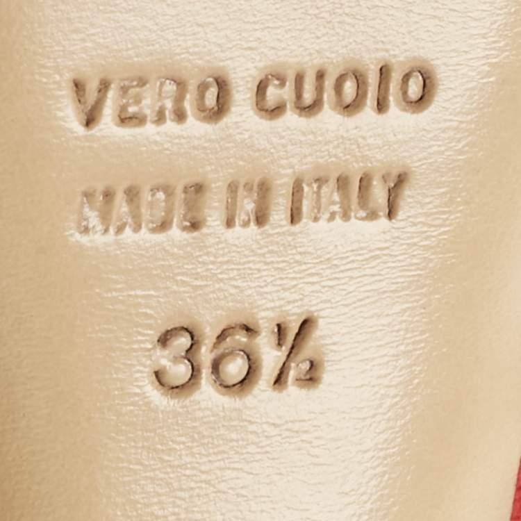 Pre Owned Charlotte Olympia Red Suede Strappy Platform Sandals Size 36.5