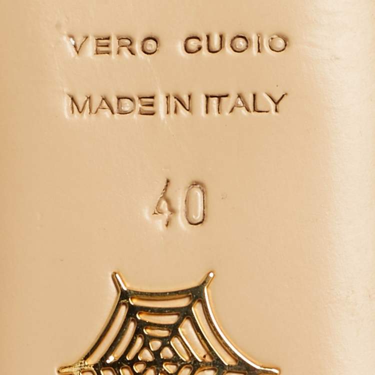 Pre Owned Charlotte Olympia Grey Leather Kitty Ballet Flats Size 40