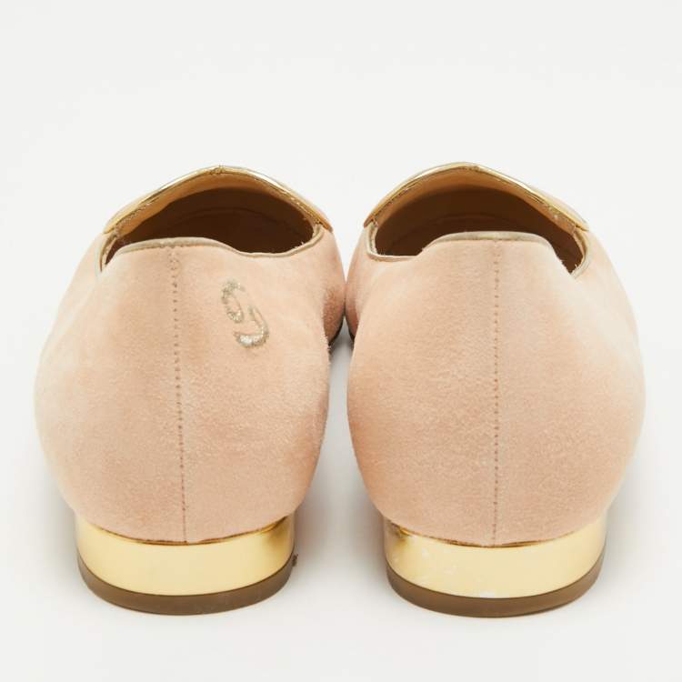 Pre Owned Charlotte Olympia Pink Suede Cancer Smoking Slippers Size 39