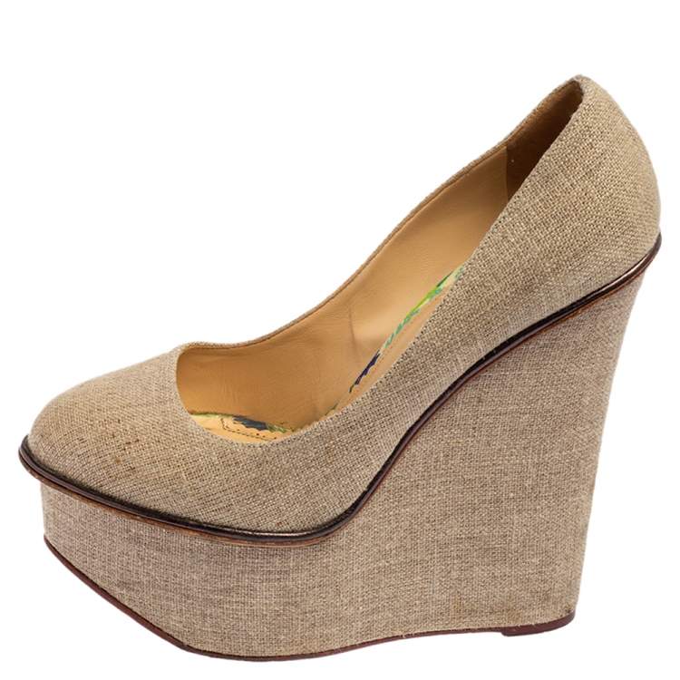 Canvas 2025 wedge pumps