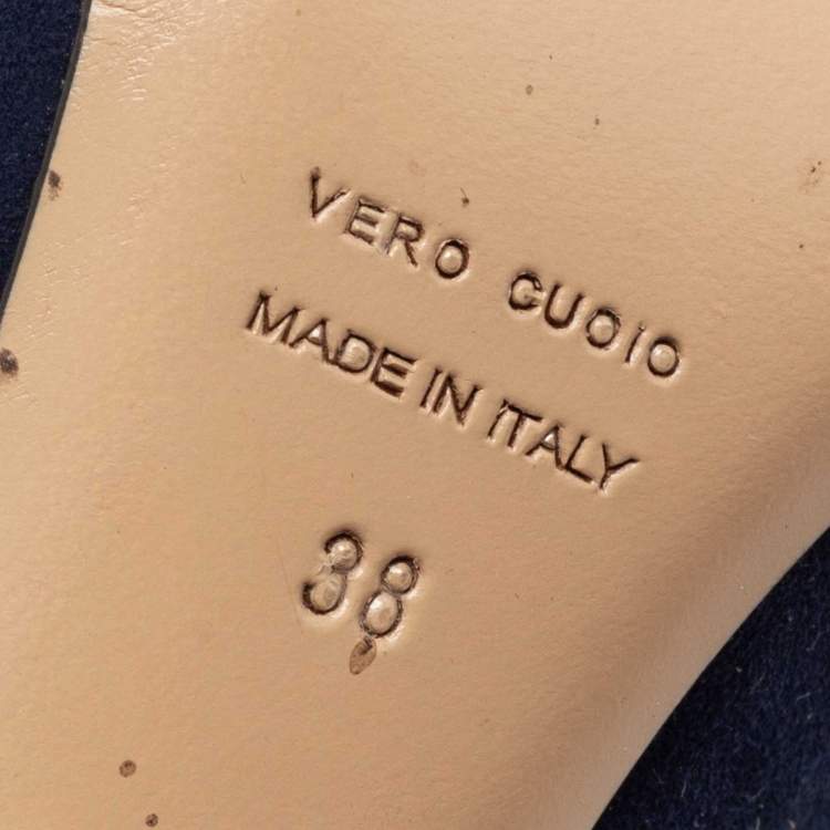 Pre Owned Charlotte Olympia Navy Blue Suede Dolly Platform Pumps Size 38