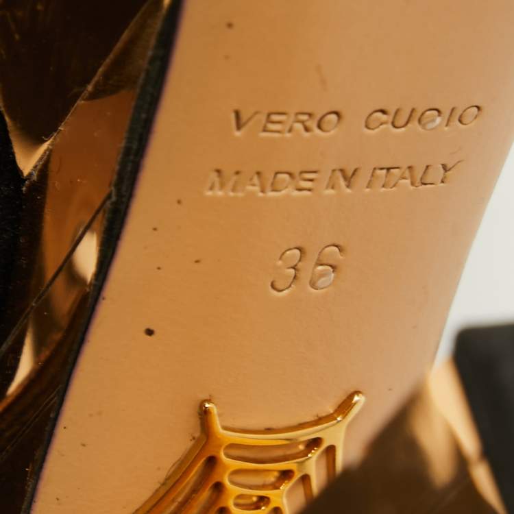 مملوكة مسبقًا Charlotte Olympia Black Satin Wedge Ankle Strap Sandals Size 36 