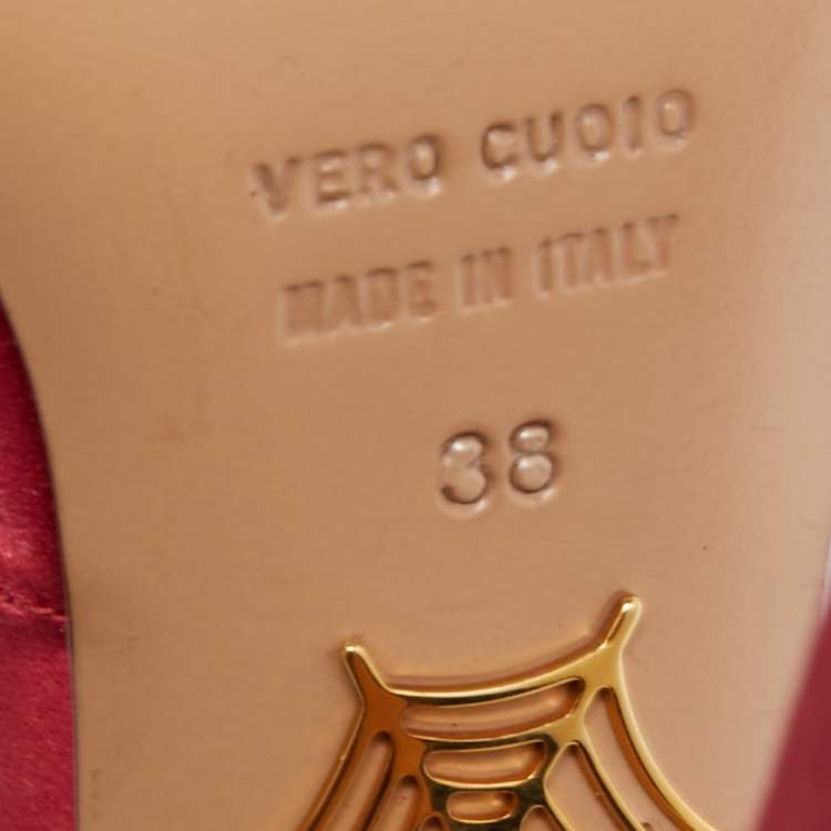 Pre Owned Charlotte Olympia Pink Satin Serena Bow Ankle Strap Platform Sandals Size 38