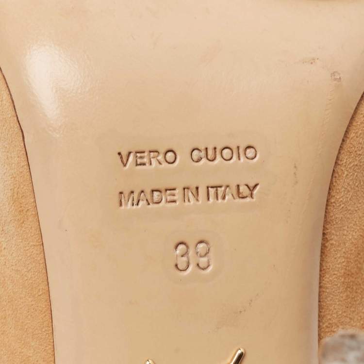 Pre Owned Charlotte Olympia Beige Suede Pointed Toe  Pumps Size 39