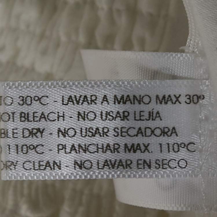Pre Owned Charo Ruiz White Broderie Anglaise Cotton Top and Flared Pants Set S