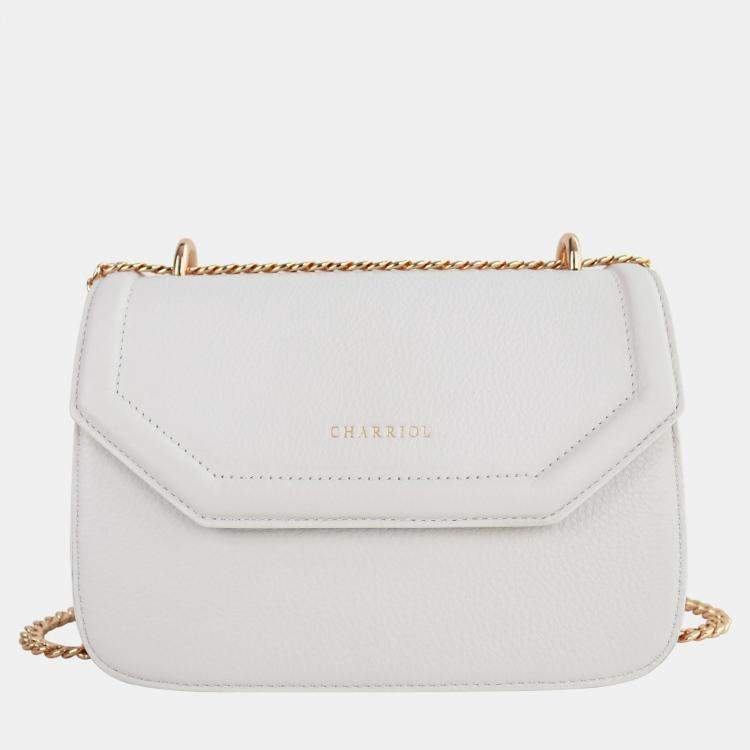 Pre Owned Charriol Offwhite Leather Twilight Handbag