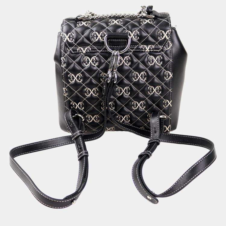 Pre Owned Charriol Black/Beige Leather Le Reve Backpack