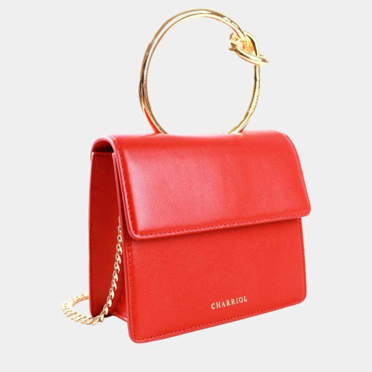Pre Owned Charriol Red Leather Zenitude Handbag