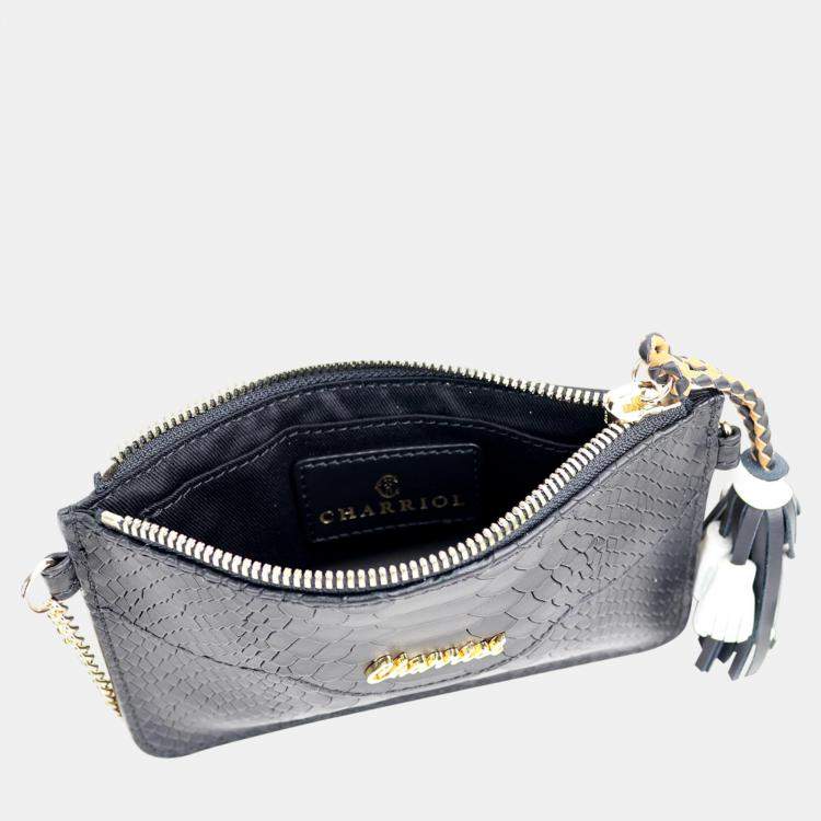 Pre Owned Charriol Black Leather PALAIS ROYAL Clutch Bag
