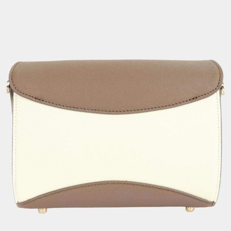 Pre Owned Charriol Taupe/Beige Leather Coralie Malia Handbag