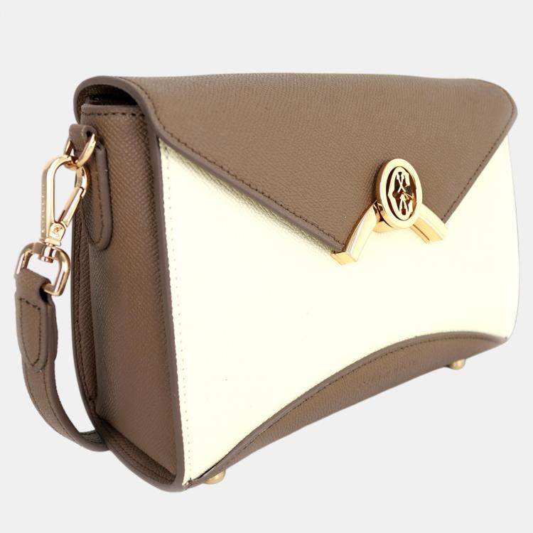 Pre Owned Charriol Taupe/Beige Leather Coralie Malia Handbag