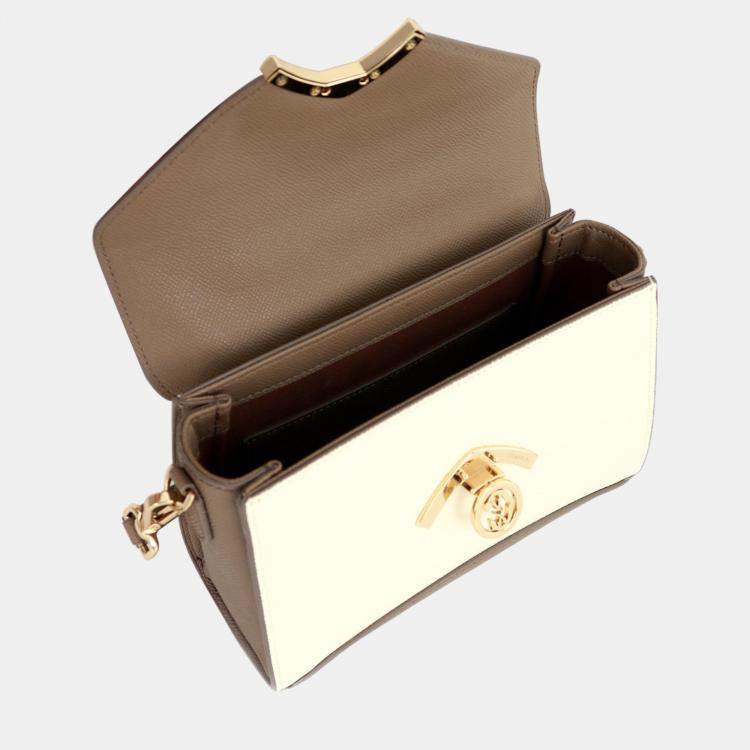 Pre Owned Charriol Taupe/Beige Leather Coralie Malia Handbag