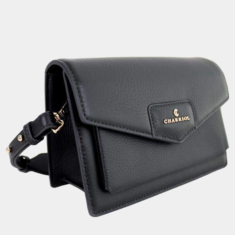 Pre Owned Charriol Deep Grey Leather Twilight Handbag