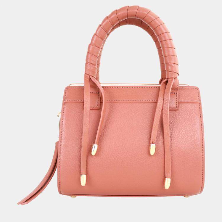 Pre Owned Charriol Light Brown/Off White Leather Forever Handbag