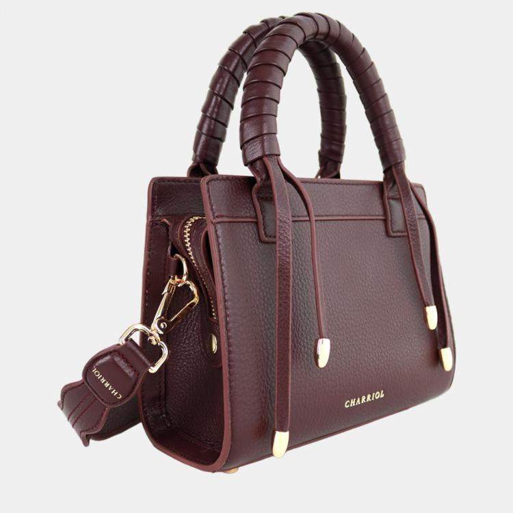 Pre Owned Charriol Chocolate Leather Forever Handbag