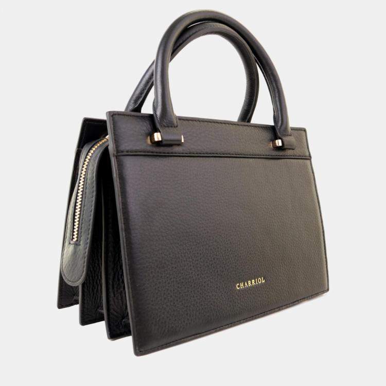 Pre Owned Charriol Black Leather Forever Handbag