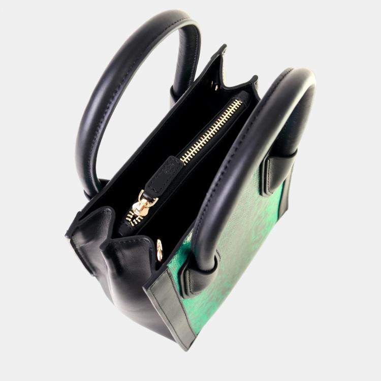 Pre Owned Charriol Green Leather Tote Exotic Skin Handbag