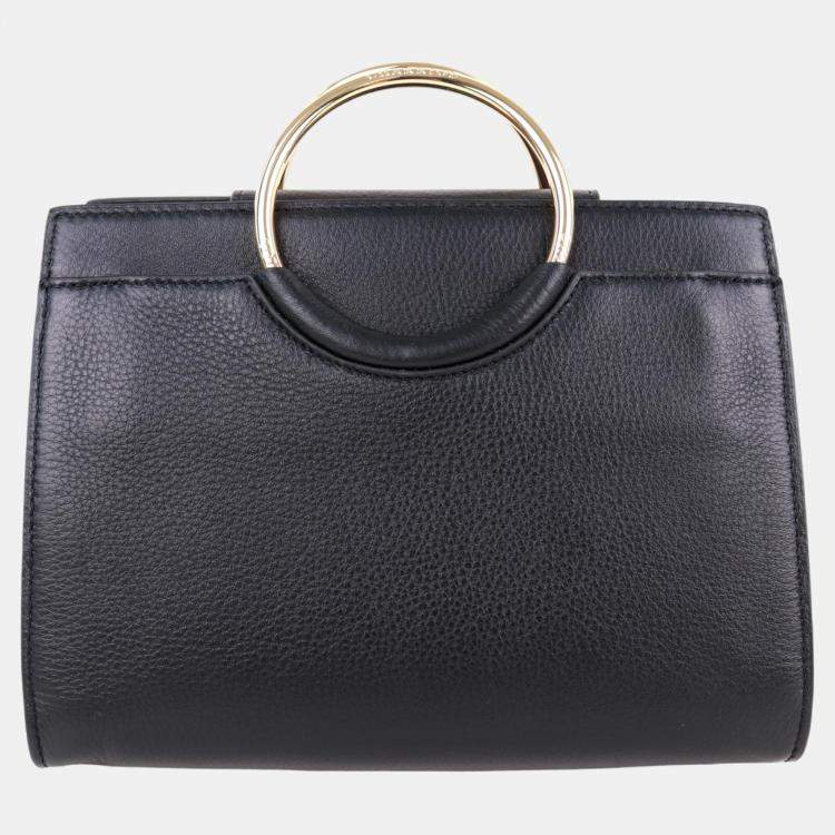 Pre Owned Charriol Black/Light Brown Leather Forever Handbag