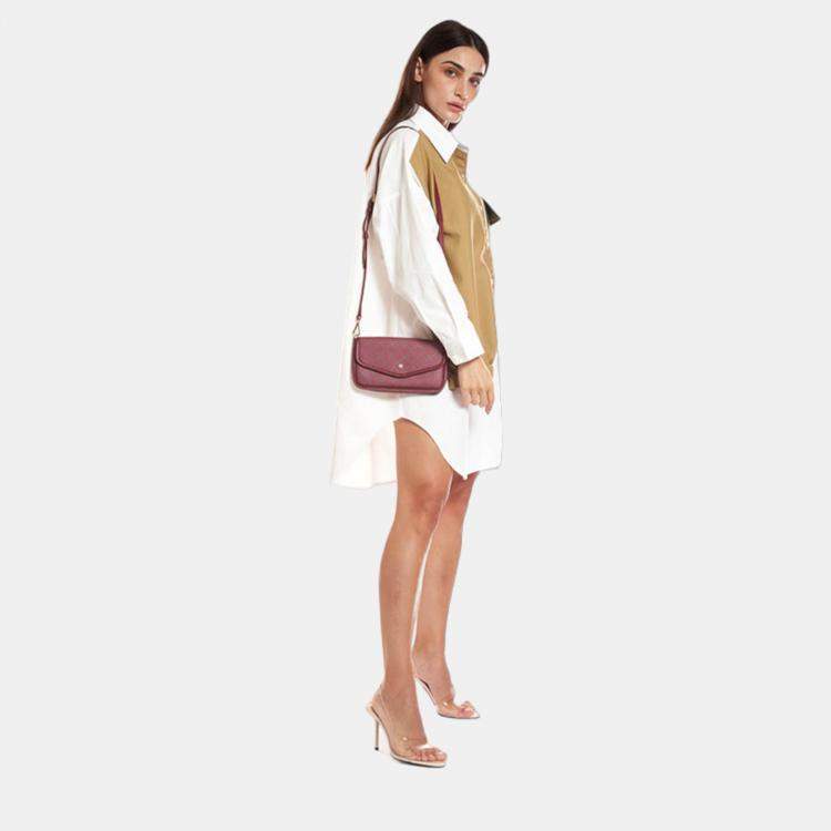 Pre Owned Charriol Bordeaux Leather CALYPSO Crossbody