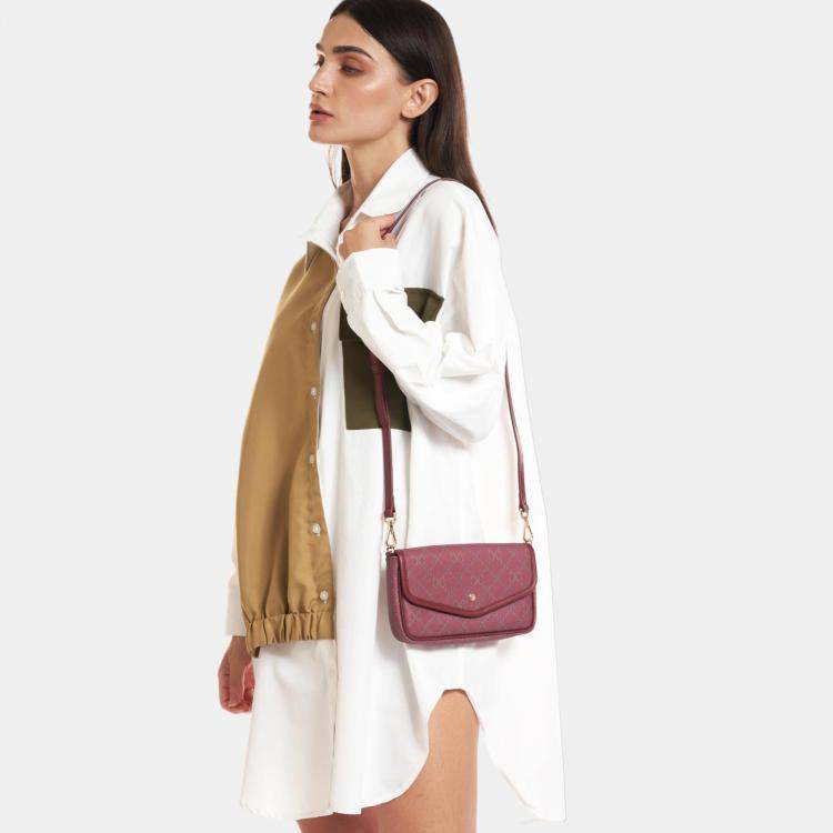 Pre Owned Charriol Bordeaux Leather CALYPSO Crossbody