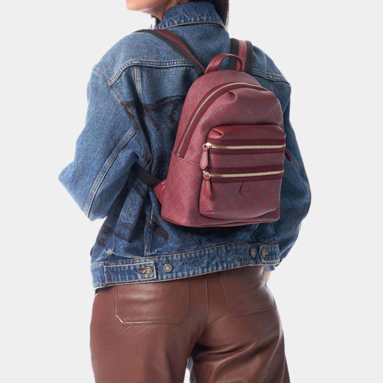 Pre Owned Charriol Bordeaux Leather  Back Pack