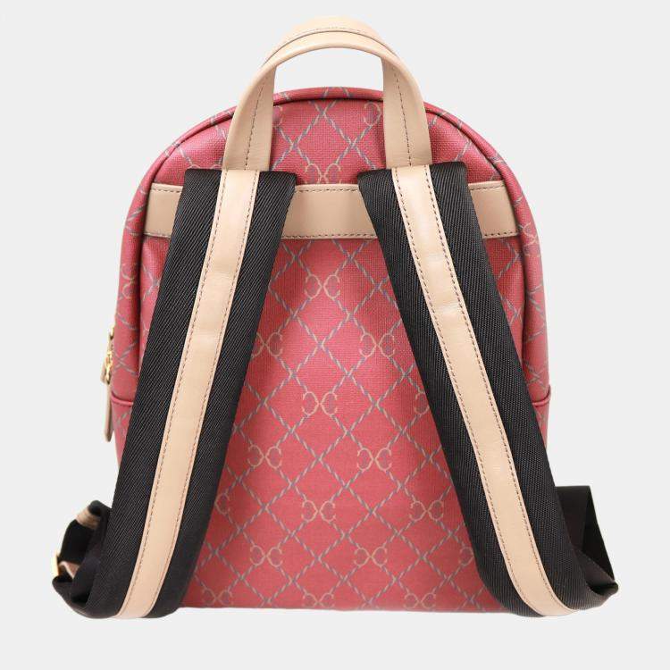 Pre Owned Charriol Bordeaux & Grey Leather  Back Pack