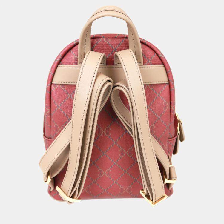 Pre Owned Charriol Bordeaux & Grey Leather  Back Pack