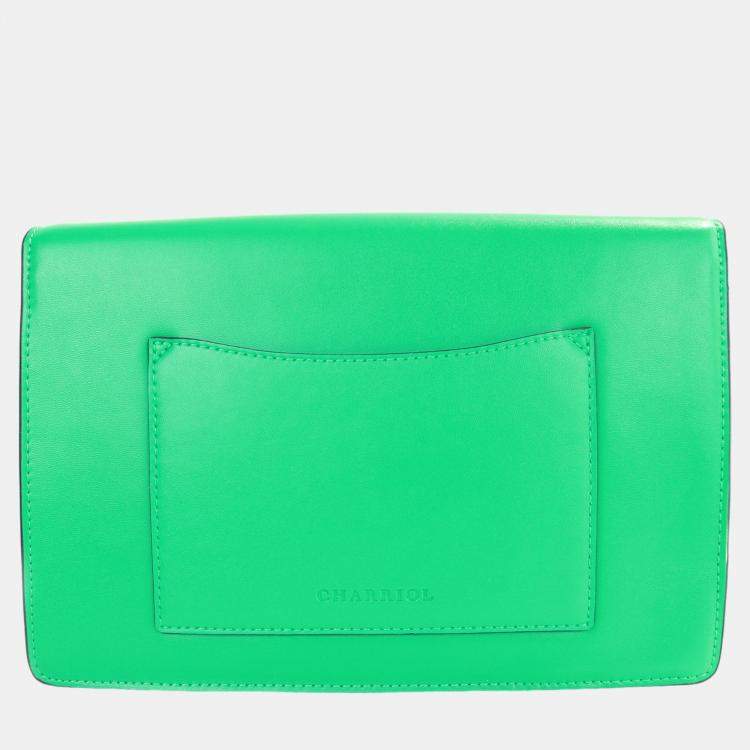 Pre Owned Charriol Green Leather TWIST Handbag