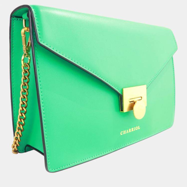 Pre Owned Charriol Green Leather TWIST Handbag