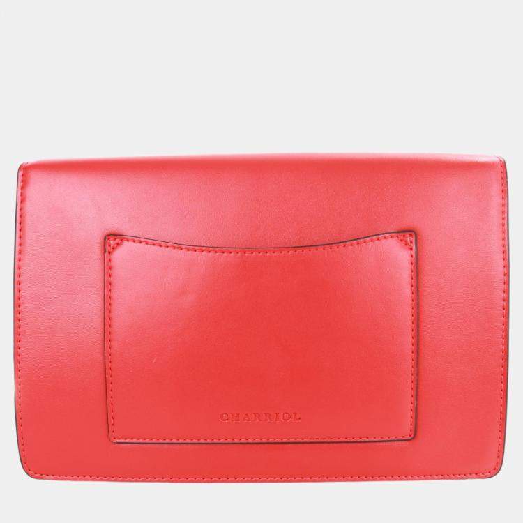 Pre Owned Charriol Red Leather TWIST Handbag