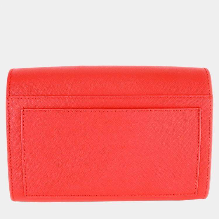 Pre Owned Charriol Red Leather Chameleon Crossbody