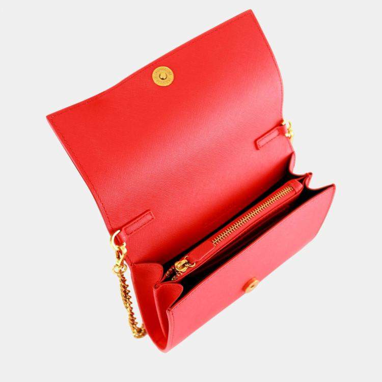 Pre Owned Charriol Red Leather Chameleon Crossbody