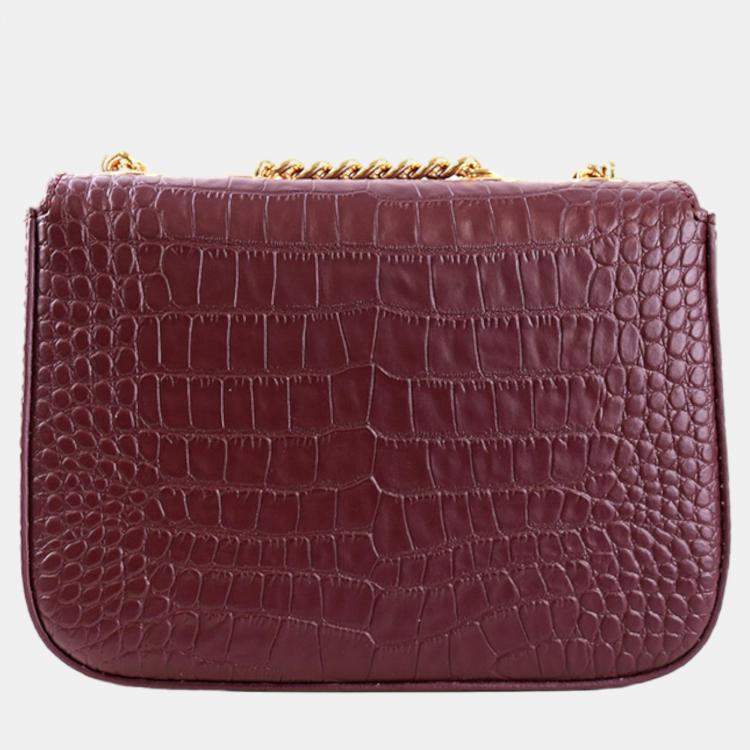 مملوكة مسبقًا Charriol Bordeaux Leather LaetitiaClassic Handbag