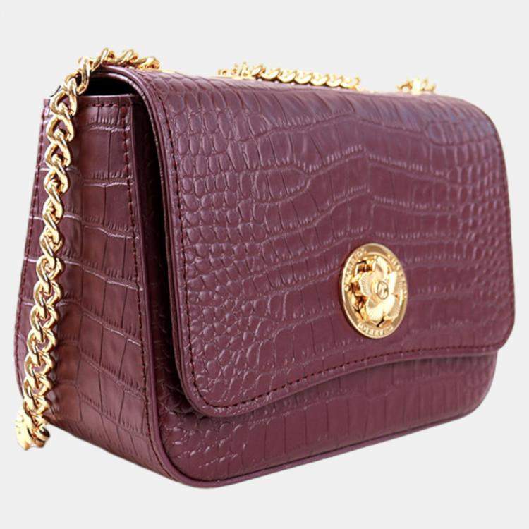 مملوكة مسبقًا Charriol Bordeaux Leather LaetitiaClassic Handbag